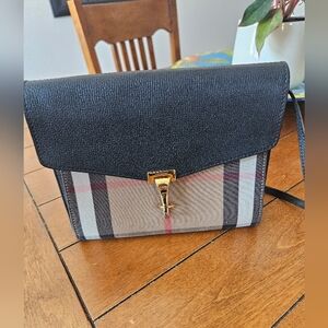 Burberry Macken  House Check Canvas Leather Crossbody